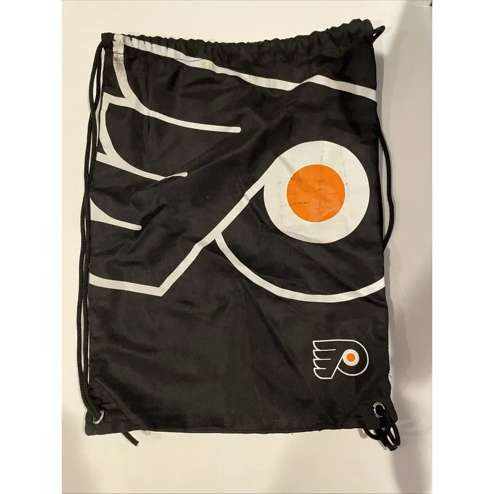 Rare Philadelphia Flyers Drawstring Backpack NHL Big Logo Backsack Bag Set Of 2